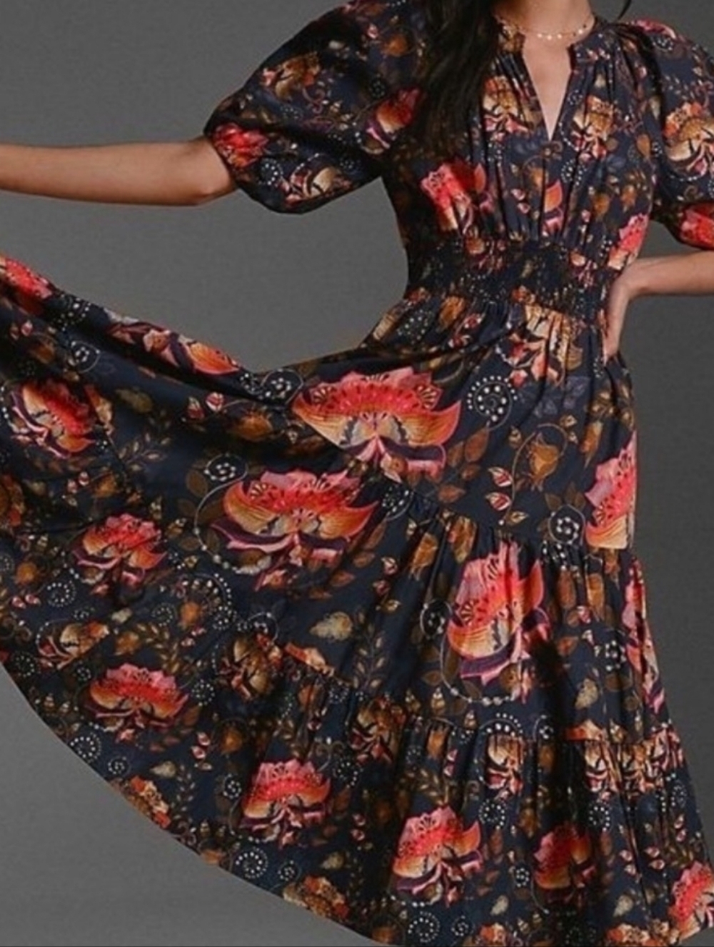 Anthropologie Conditions Apply Floral Maxi Dress
